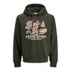 Jack And Jones Mens Lettering Logo Long-Sleeved Hoodie