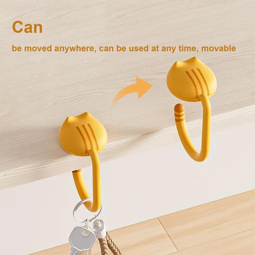 Desk Bag Hanger Desk Organizing Portable Multifunctional Space Saving Cat Tail Hook For Home School Table Use Portable edge hook