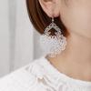 European and American Rose Gold Heart Lock Earrings for Women