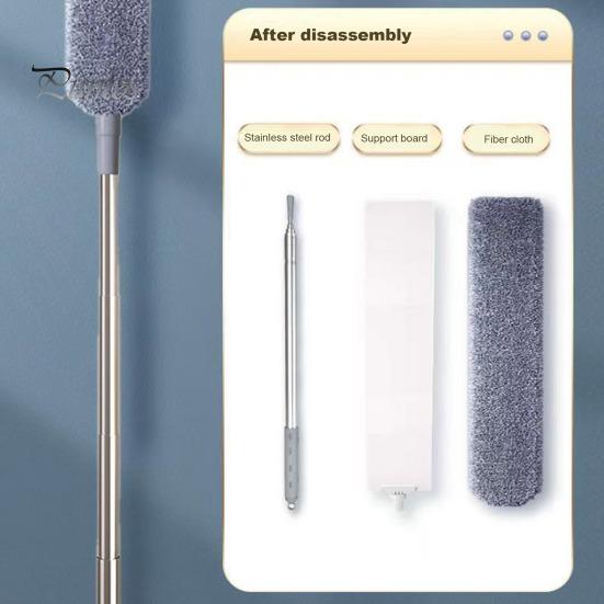 Dust Duster with Telescopic Pole Lightweight Design Easy Storage Comfortable Hold Dusting Wand Brush Multipurpose Cleaning Tool Hanging Holes Remover