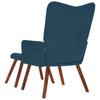 Relax Armchair with Footstool Blue Velvet