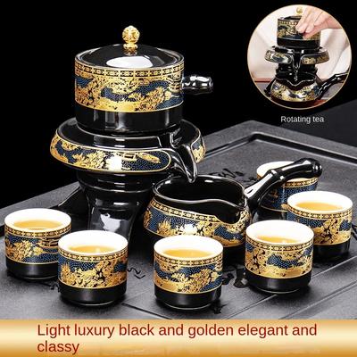 Lazy Person Tea Set Living Room Small  Semi-automatic Stone Grinding  Divine Tool Kung Fu  Cup Office Brewing  Pot