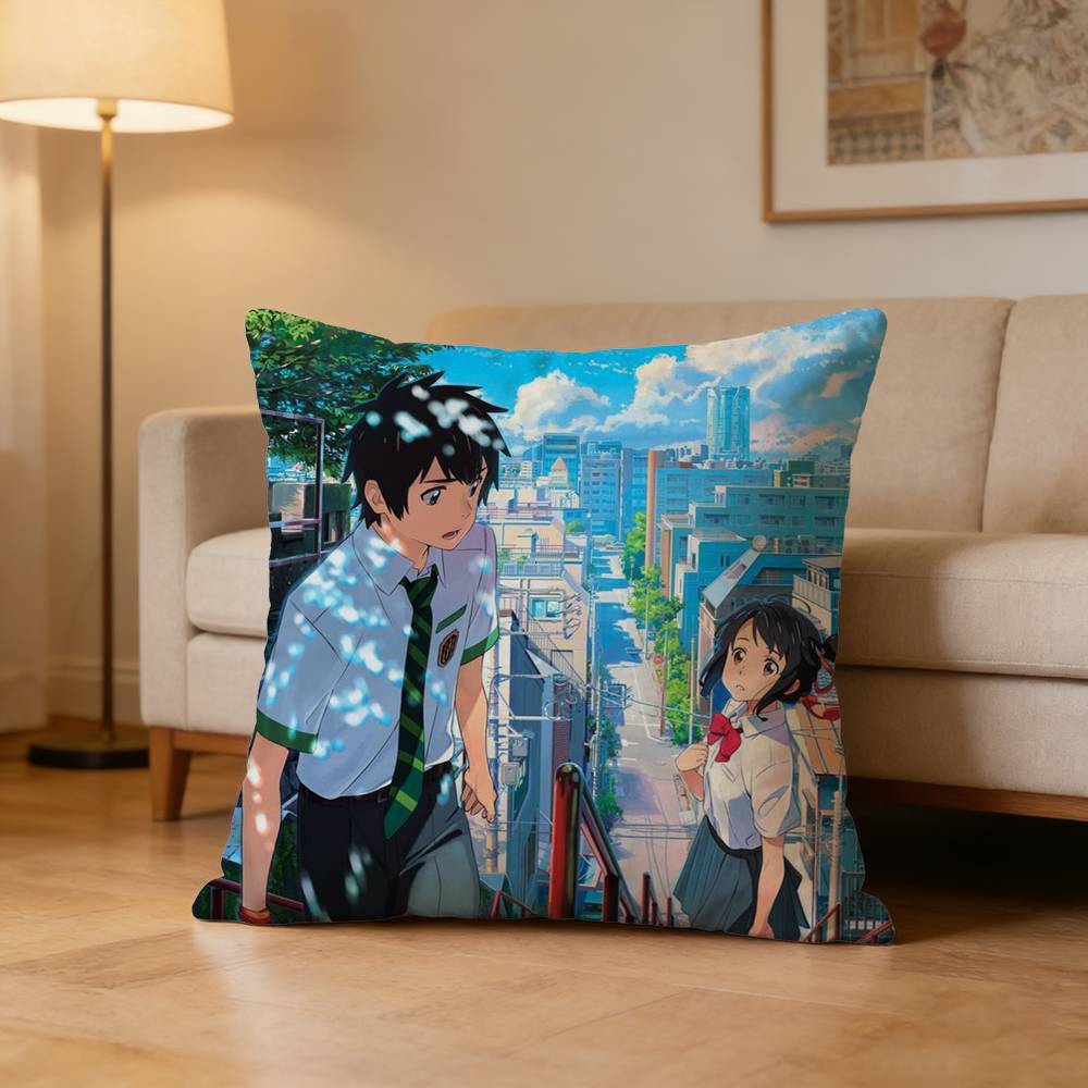 Classic Anime Your Name Pillow Case Pattern Printed Pillowcase For Living Room Sofa Cushion Cover