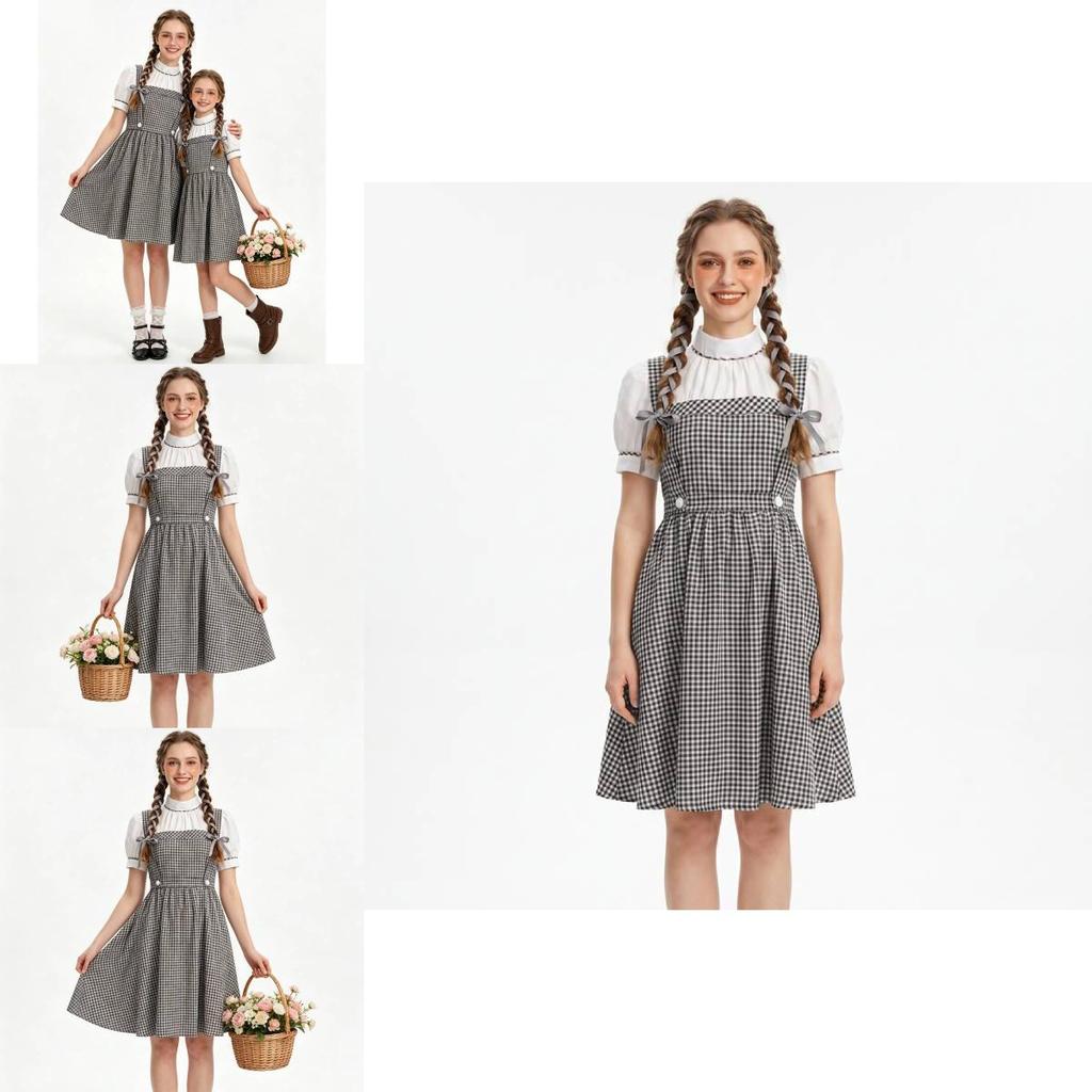 The Wizard Of Oz Style Cosplay Dress With Lightweight Fabric For Themed Party Wear