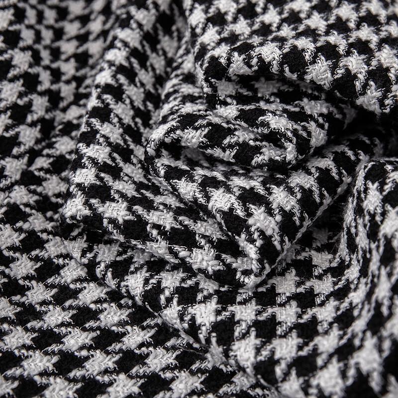 Sibaishi Women's Houndstooth Winter Lapel Coat