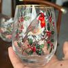 Creative Transparent Hummingbird Pattern Mug Embossed Cartoon Floral Pattern Cup Aesthetic Glass Tea Cups Gift