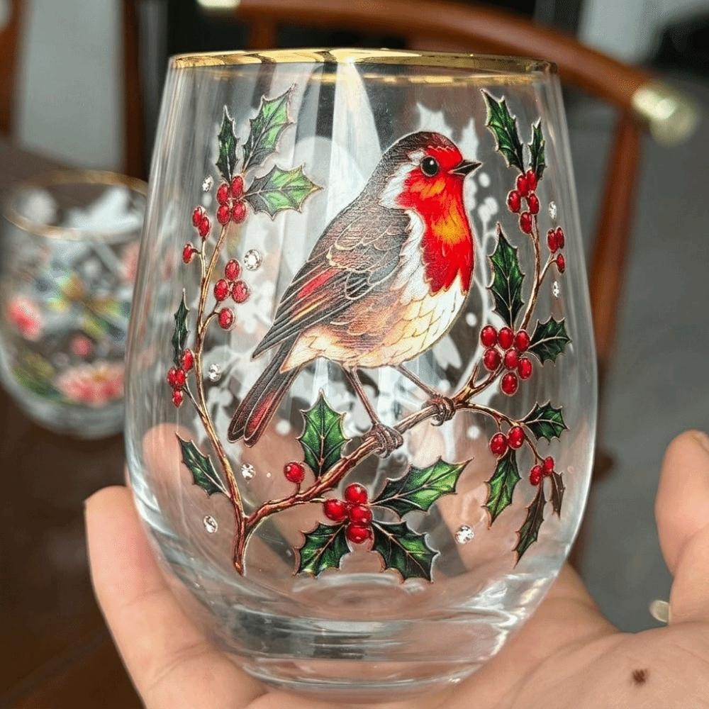 Transparent Glass Tea Cups Embossed Milk Cups Creative Hummingbird Pattern Mug Cold Drink Style 5