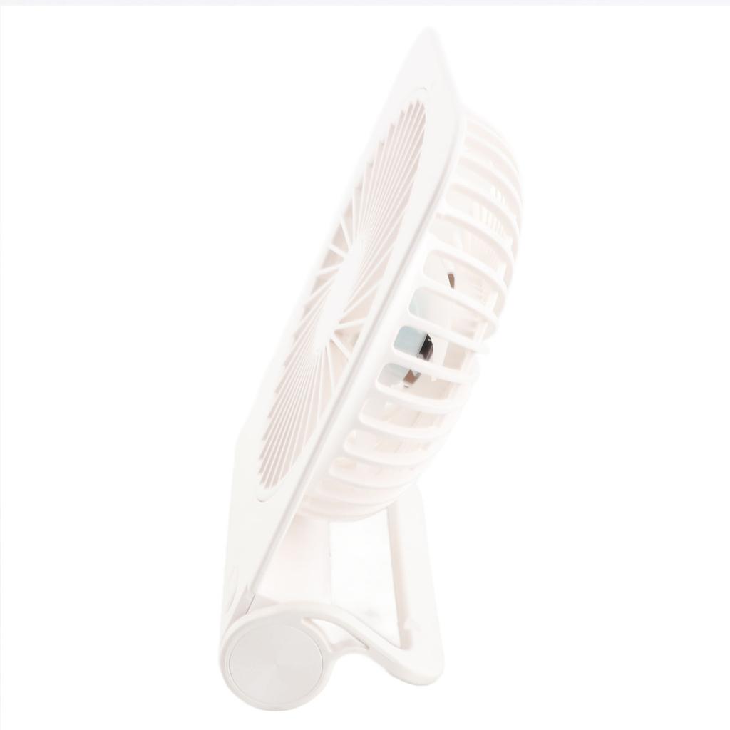 Desk Fan 3 Speeds Low Noise Portable Rechargeable Mini Fan for Car Home Camping White