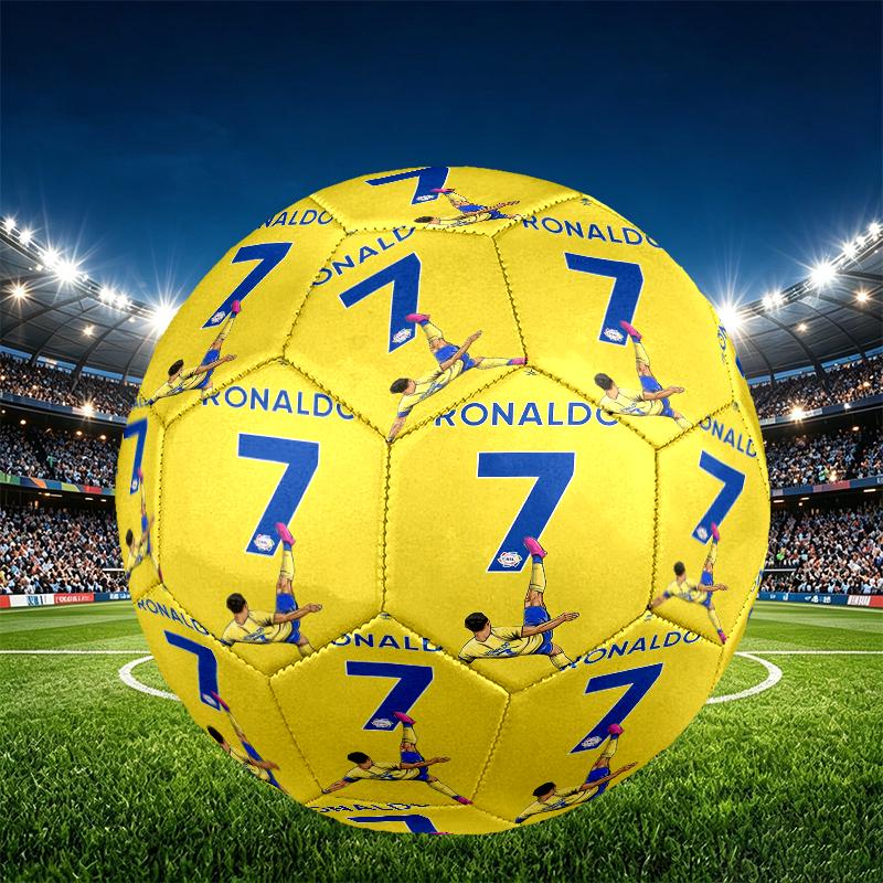 Cristiano Ronaldo Print Size 5 Soccer Ball, PU Wear Resistant Football for Match Training and Daily Practice, Birthday Gift for Soccer Fans