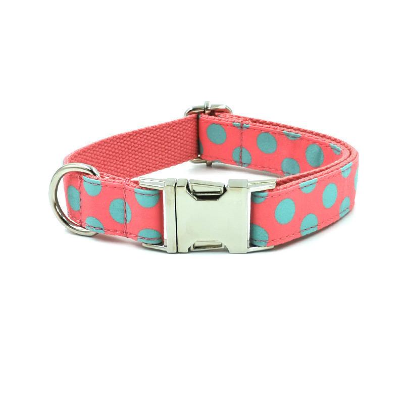 Pet Collar With Silver Buckle For Small Dogs Cotton Material Cute Flower Pattern Breathable Design