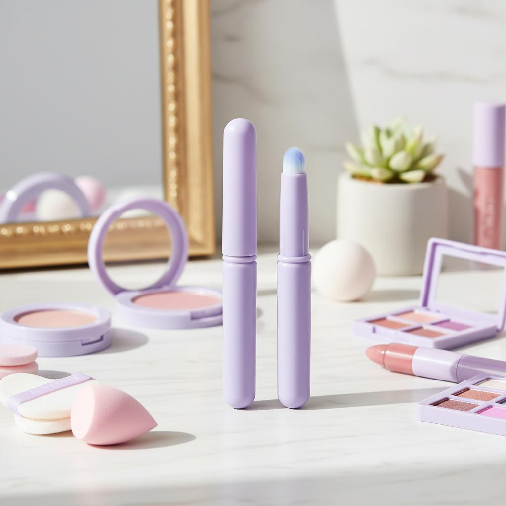 Lip Brush With Cover Soft Synthetic Bristles Portable Makeup Tool For Lip Contouring And Blending
