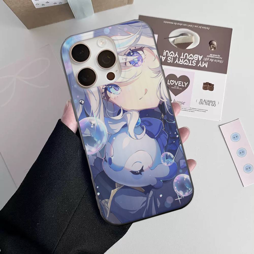Genshin Impact Furina Phone Case For iPhone 17 16 15 14 Plus 11 12 13 Pro Max Shockproof Protection Soft Back Cover
