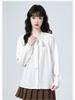 2026 Spring Lace Tie Loose Collar Long Sleeve Women's Shirt