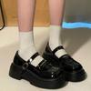 French one-word buckle Mary Jane small leather shoes women's 2025 spring new Japanese jk college style single shoes platform loafers