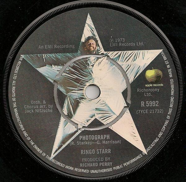 

7inch Record RINGO STARR - Photograph R5992 Apple Records 1973 UK Rock Used