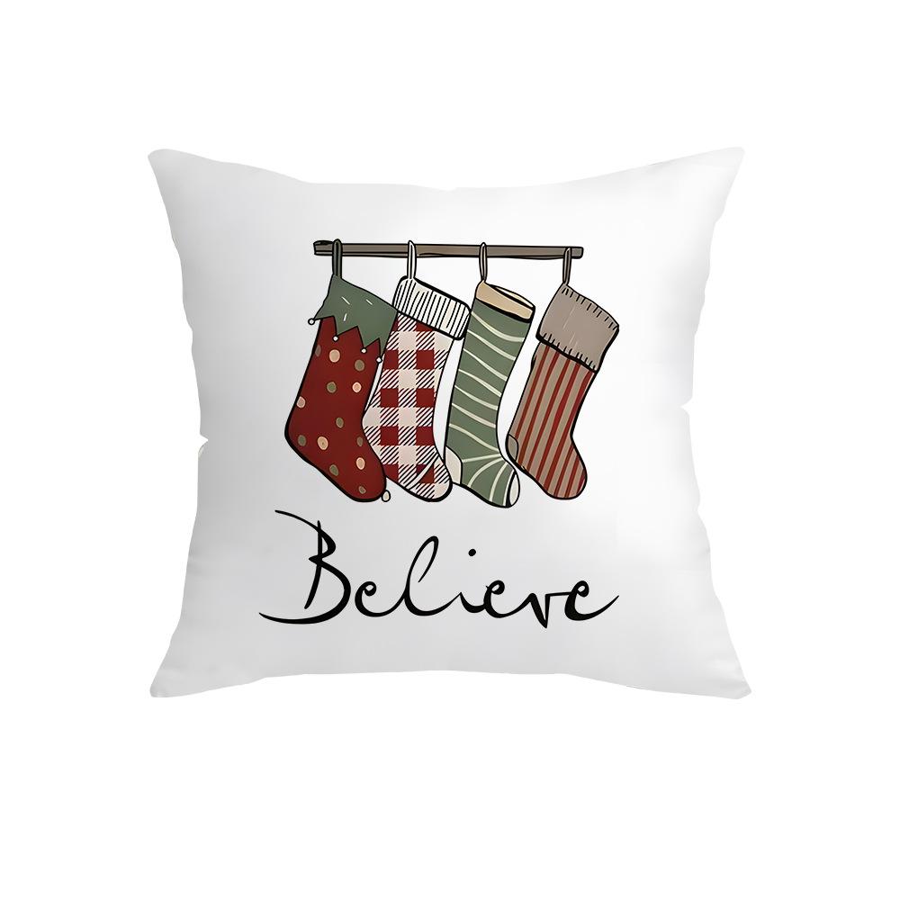 

Christmas Snowman Christmas Tree Nordic New Christmas Stocking Cushion Home Sofa Living Room Decoration Square Pillow Case 45*45cm