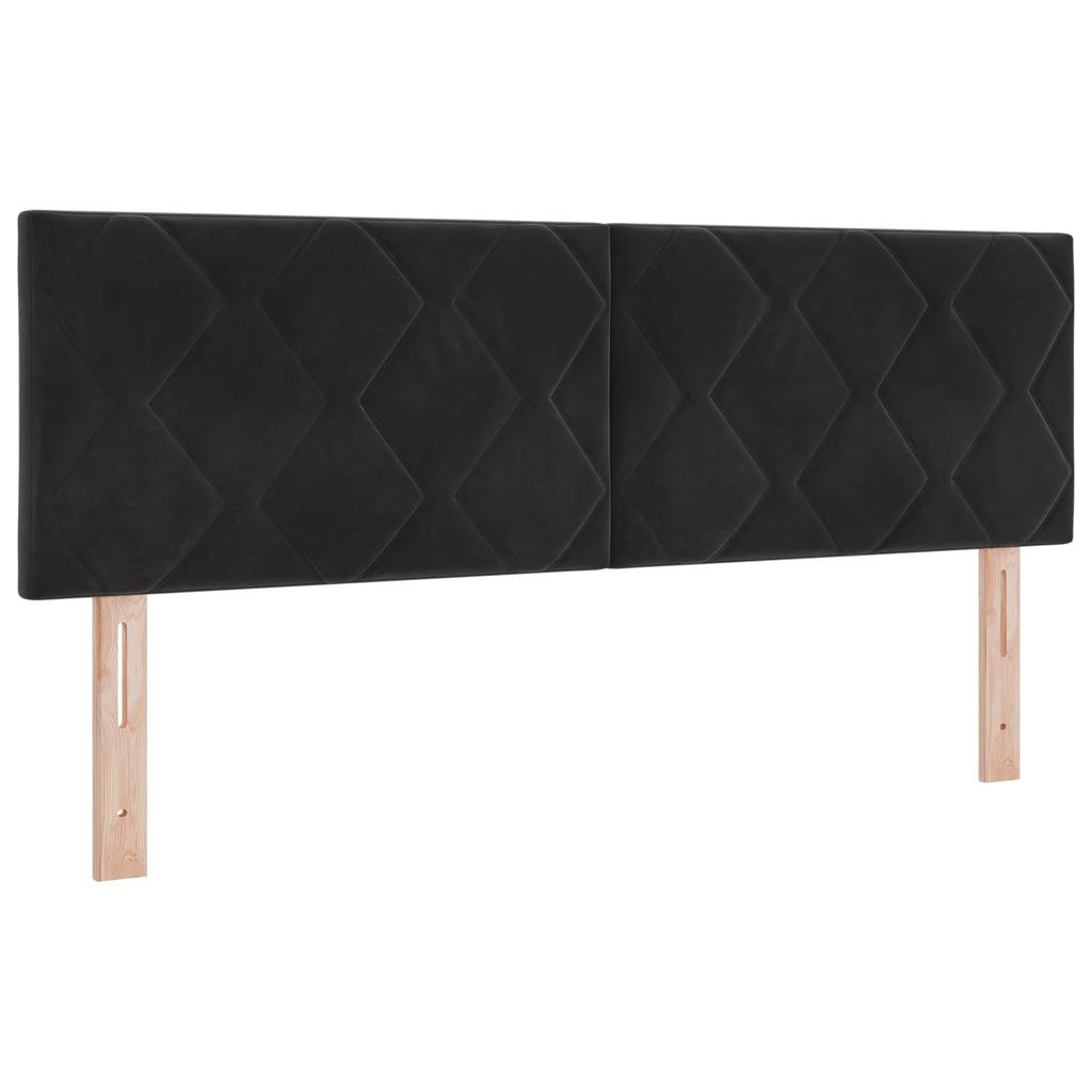 Box Spring Bed with Mattress Black 140 X 200 Cm Velvet