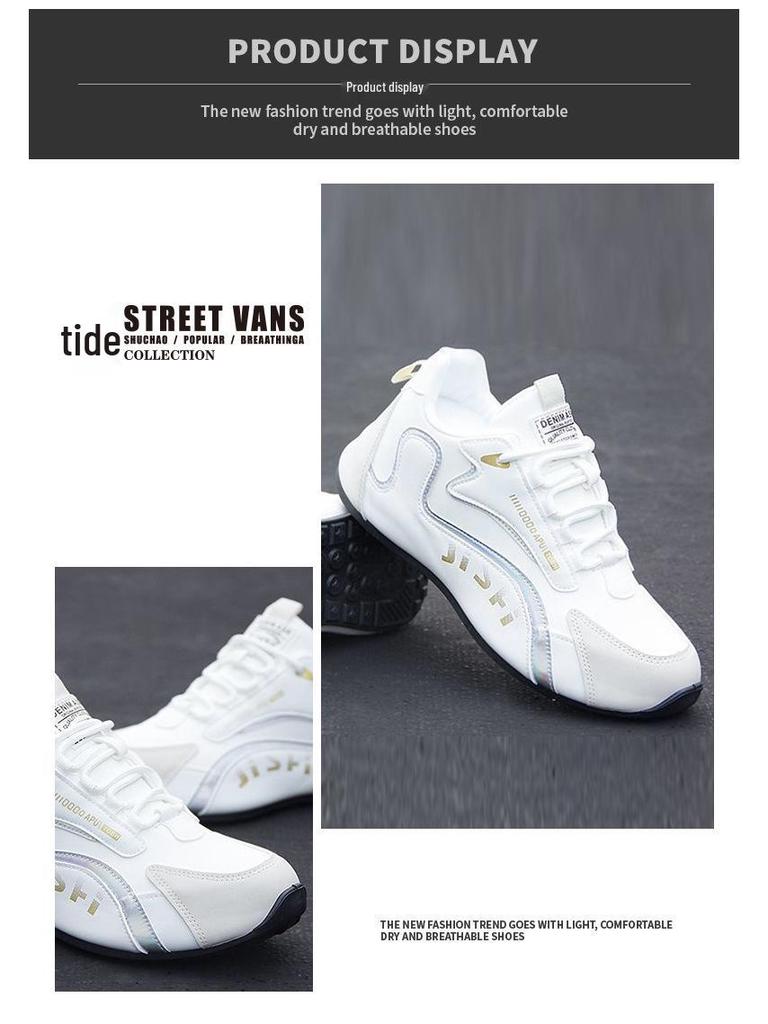 Men's All-Season Trendy Leather Travel Sneakers