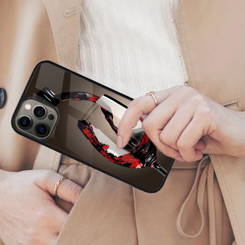 

Red Wine Glass Art Magnetic Phone Case For APPLE iPhone 17 Air 16 14 13 12 Pro Max 15 Plus Wireless Charge With MagSafe Cover iPhone 13mini