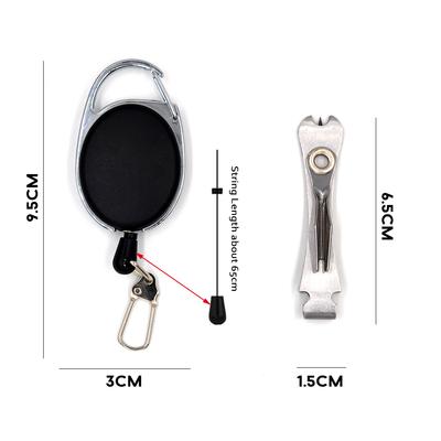 MNFT 3 In 1 Fly Fishing Clippers Line Nipper W/ Zinger Retractor Eye Cleaner Quick Knot Tying Tools