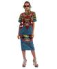 GREEDILOUS Blue Paisley Geometric T-Shirt