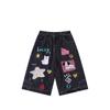 Autumn 2025 Children's Cartoon Puppy Denim Shorts - Yamen Girl's Versatile Cropped Pants
