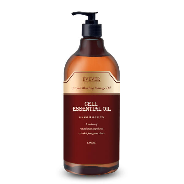 EVEVER Body Oil Massage Cell Essential Oil 1000ml Large Capacity, Less Sticky and Smooth Texture