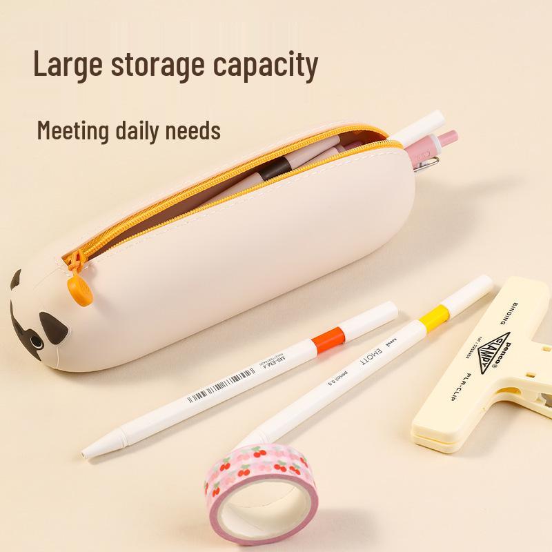Silicone Pencil Case - Cute Japanese Style for Kids, Perfect for Elementary to Junior High School Students.