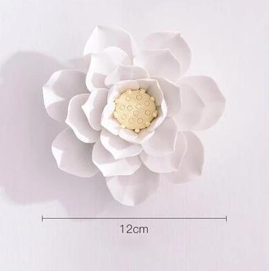 Modern Ceramic Fake Flower Wall Hanging Crafts Decoration Home Livingroom Wall Mural Ornaments Hotel Porch 1D Wall Sticker Art