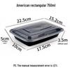 American Rectangular PP Disposable Lunch Box with Lid, Food Grade, Thickened for Takeaway
