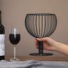 Decorative Fruit Basket, Wine Glass Shaped, Black A, Steel, 6.9x5.3x9 inches