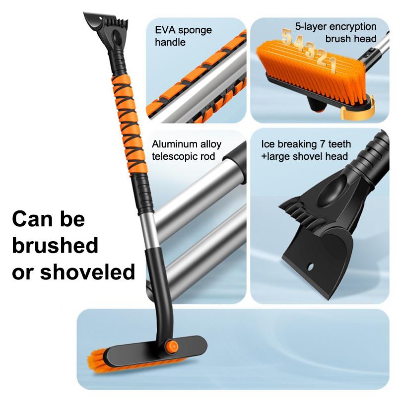 3-in-1 Auto Eisentfernungsbürste Schaufel Einziehbar Abnehmbar Winter Schneeschaufel Eisentfernungsschaber Auto Windschutzscheibenreinigungswerkzeug