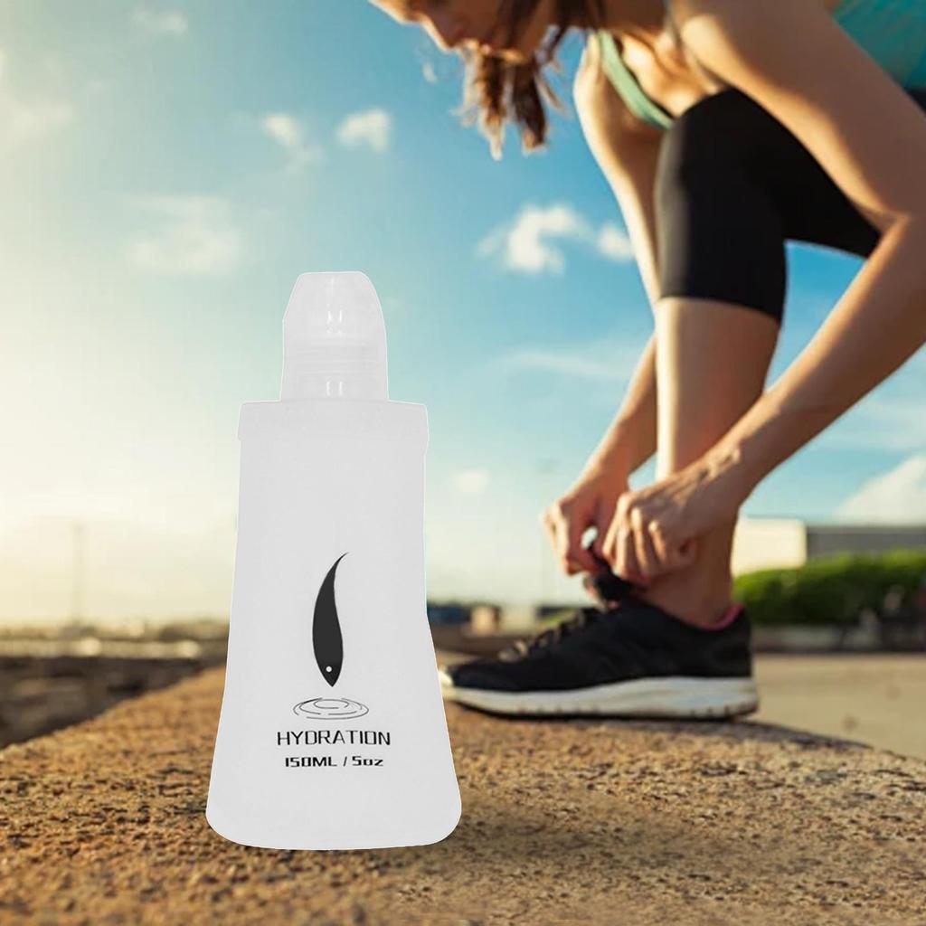 Folding 150ML Sports Soft Water Bottle TPU Soft Water Bag Marathon Drinking Water Storage Pouch Running Water Jug Container Bag