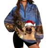 Women's Trendy Printed Half-Zip Sweatshirt Lightweight Casual Pullover for Everyday Wear