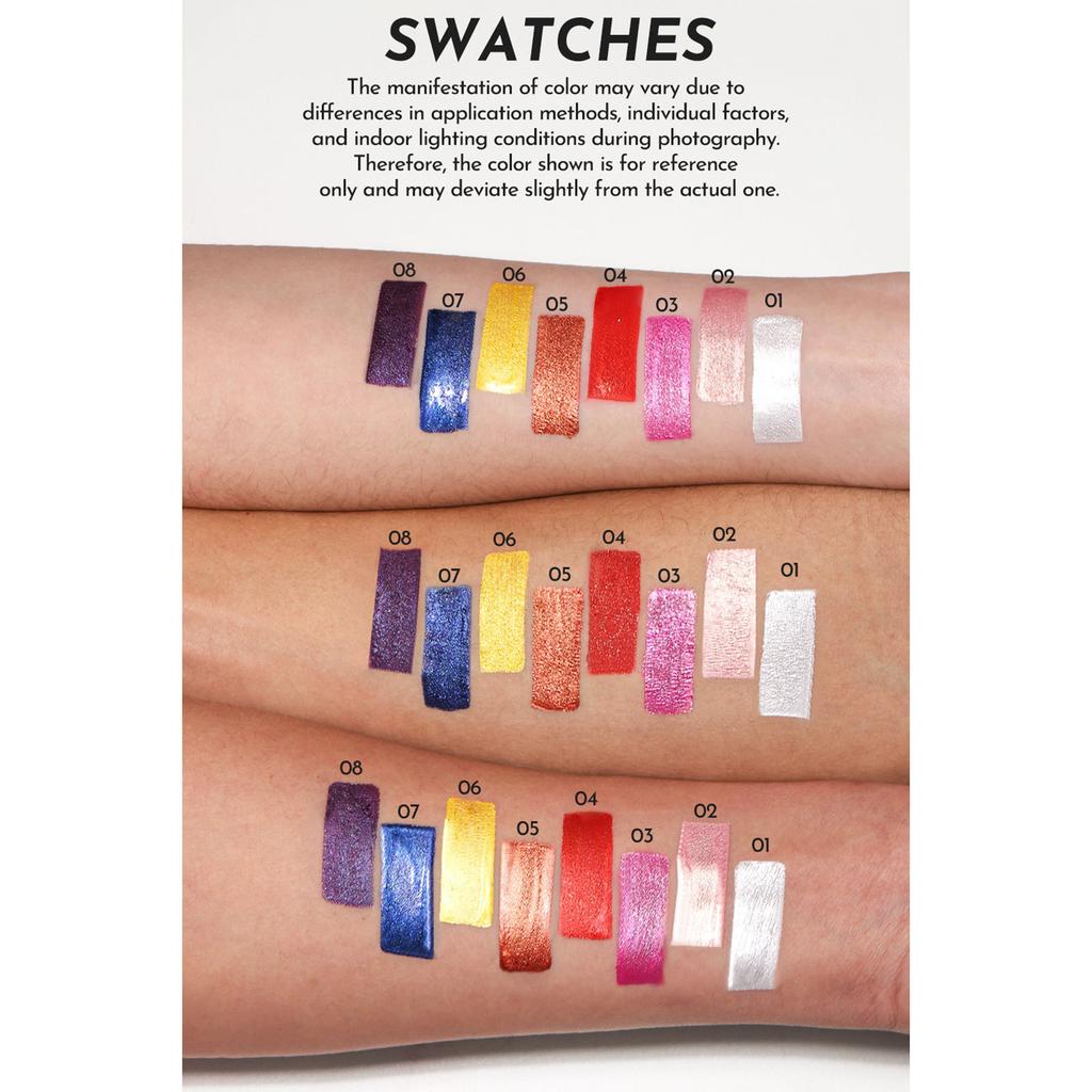 Dual-Ended Liquid Eyeshadow and Lip Gloss Combo | Metallic Shimmer Longwear Waterproof Lipstick & Pearlescent Glitter Eye Makeup