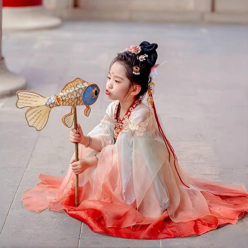 Jesień 2025 Hanfu dla dziewczynek: Suknia księżniczki high-end w stylu starożytnym