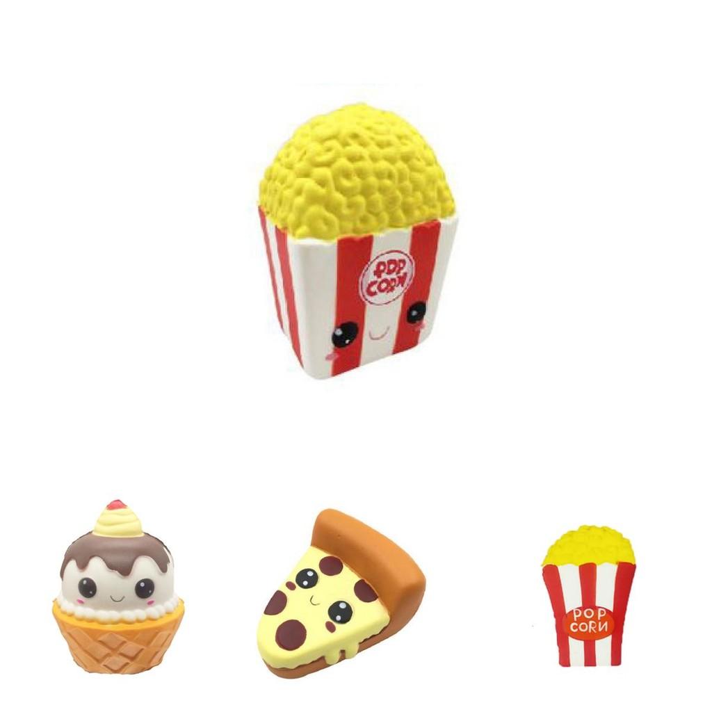 Adorable Squishy Ice Cream Cone Pu Filled Cookie And Waffle Pizza Simulation Toy