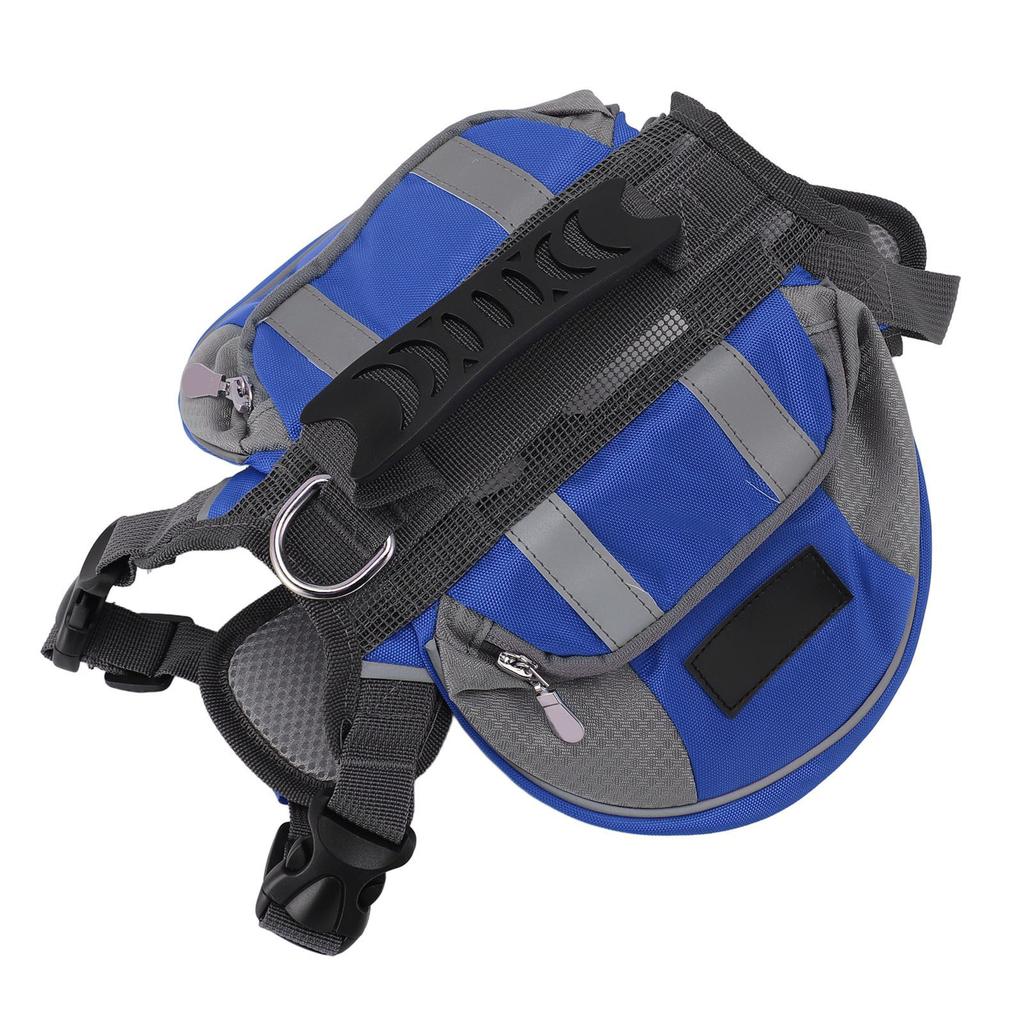 Dog Backpack Saddle Bag with Reflective Stripe Large Capacity Multifunction Dog Harness Saddlebag