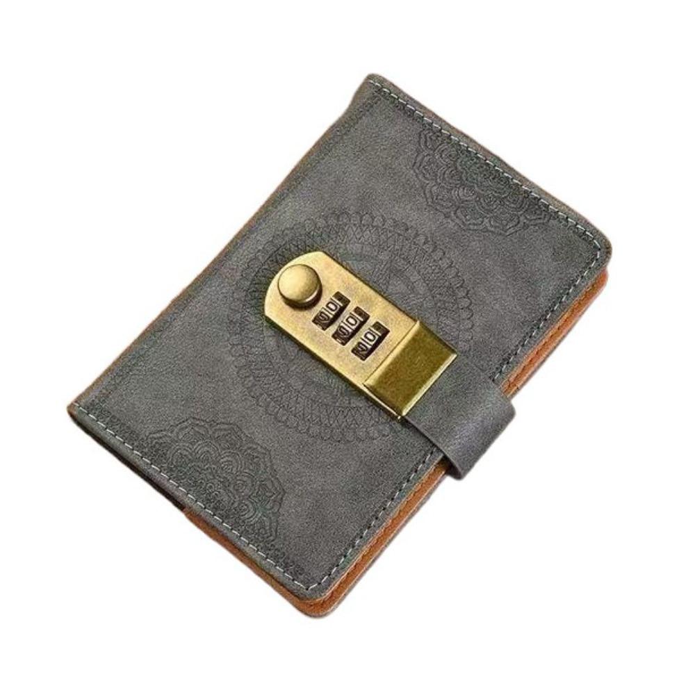PU Cover PU Notebook with Lock Line Office Notebook A7 Notebook with Lock Leather Journal Office