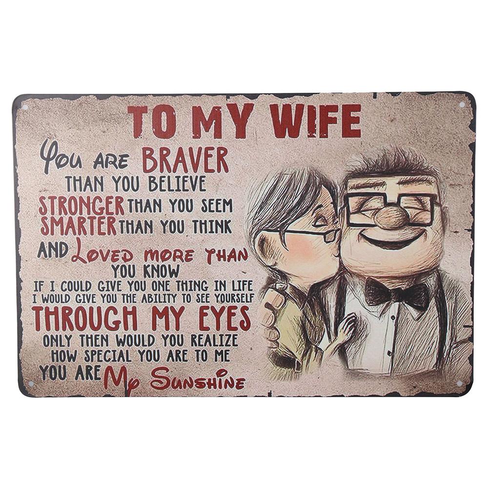 

Алюминиевый знак «Вы храбрее, чем вы думаете» Металлический винтажный алюминиевый знак Главная