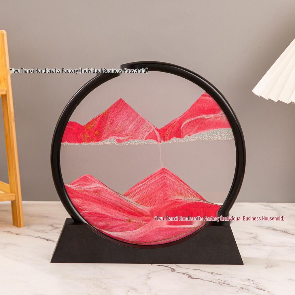 3D Quicksand Hourglass Art: Decompression Landscape Ornament for Home or Office Decor