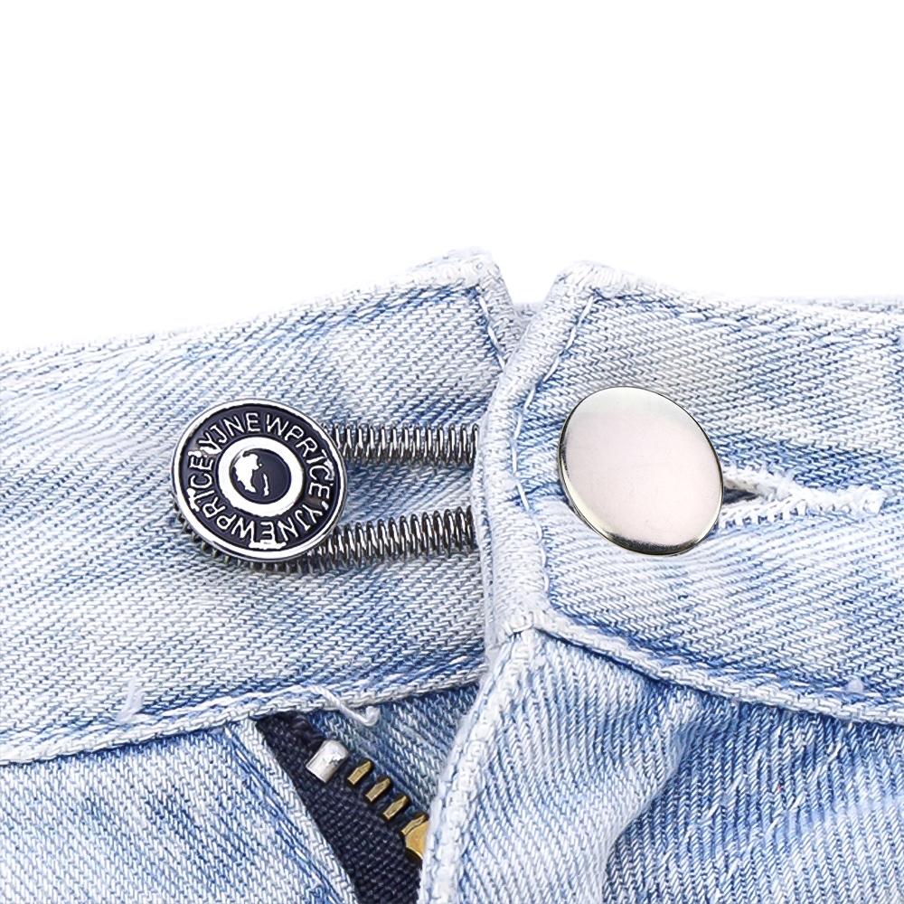 2PCS Solid Color Glossy Spring Expansion Waist Button