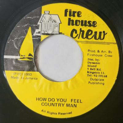Disque 7 pouces COUNTRY MAN - How Do You Feel NONE Firehouse Crew 1993 Jamaïque Reggae, Ska & Dub Occasion