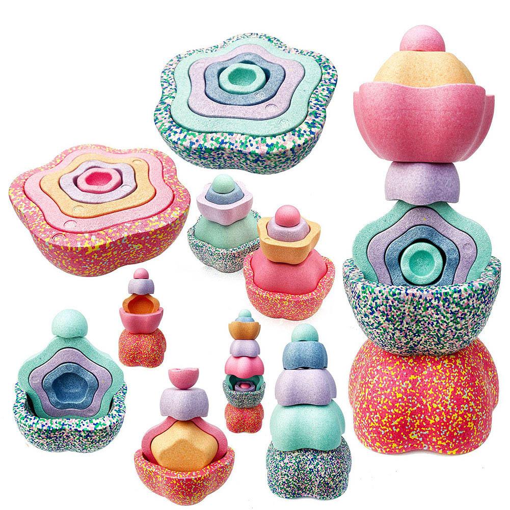 Balance Training Board Flower Shape Balance Exerciser Multi-Function Stability Board Balance Stepping Stones for Kids Adults