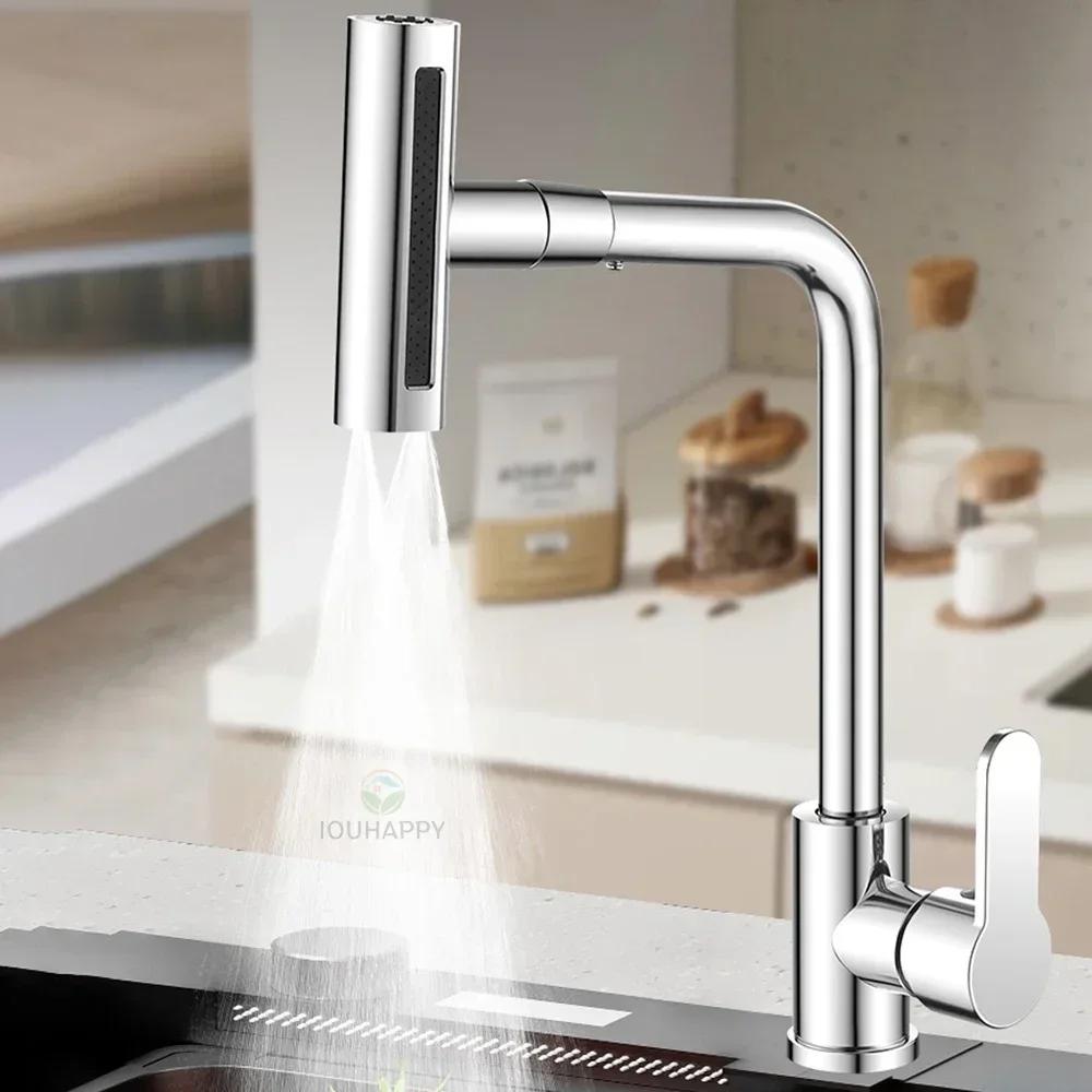 Cold and Faucet Household Kitchen Sink Faucet Waterfall Single Hole Tap Universal 360° Rotation Faucet