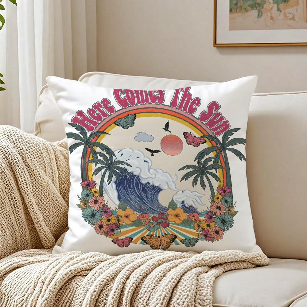 American Classic Beach Style Cushion Cover Pillowcase Antidustmite Living Room Sofa Decor Cushion Room