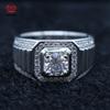 Gropshipping Elegant VVS Moissanite Round Diamond Custom 1ct Ring Sets Fashion Jewelry 925 Silver for Men
