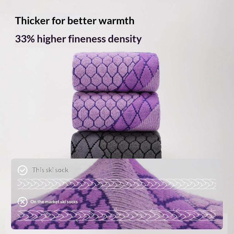 Ski Compression Socks For Men Women Thermal Cycling Socks With Cushion Sole Moisture Wicking Hiking Socks Winter Warm Long Socks