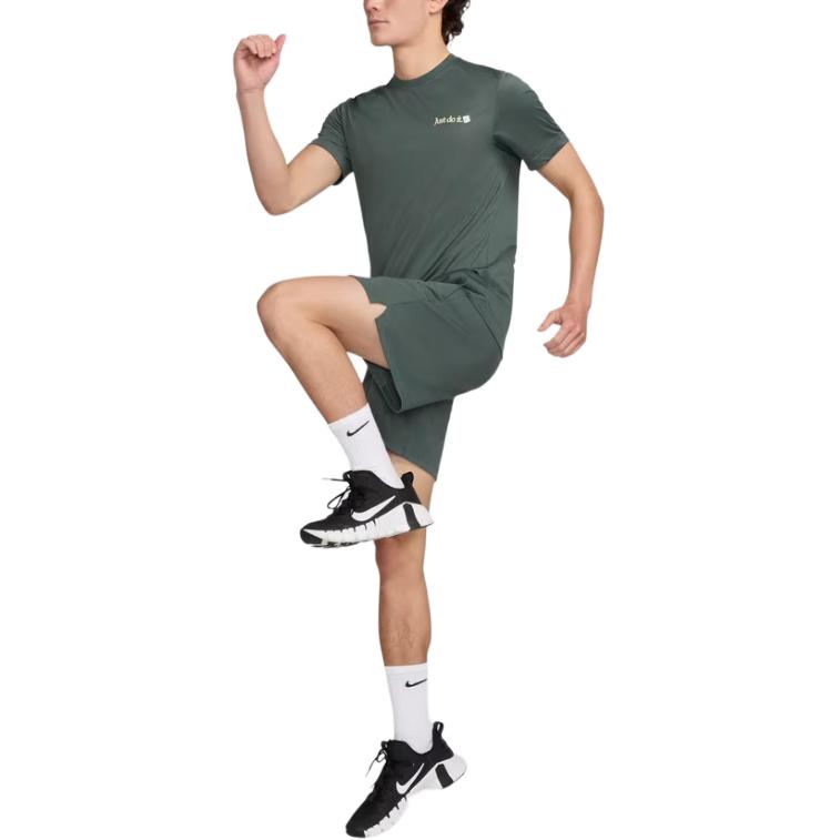 Nike Letter Print Crew Neck Straight Cut Short Sleeve T-Shirt Men Tops Green FZ8045338