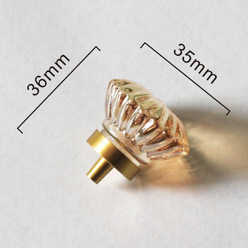 

KAK Fashion Crystal Glass Cabinet Knobs Brass Copper Cupboard Door Pull Luxury Kitchen Handle Wardrobe Furniture Handle Hardware